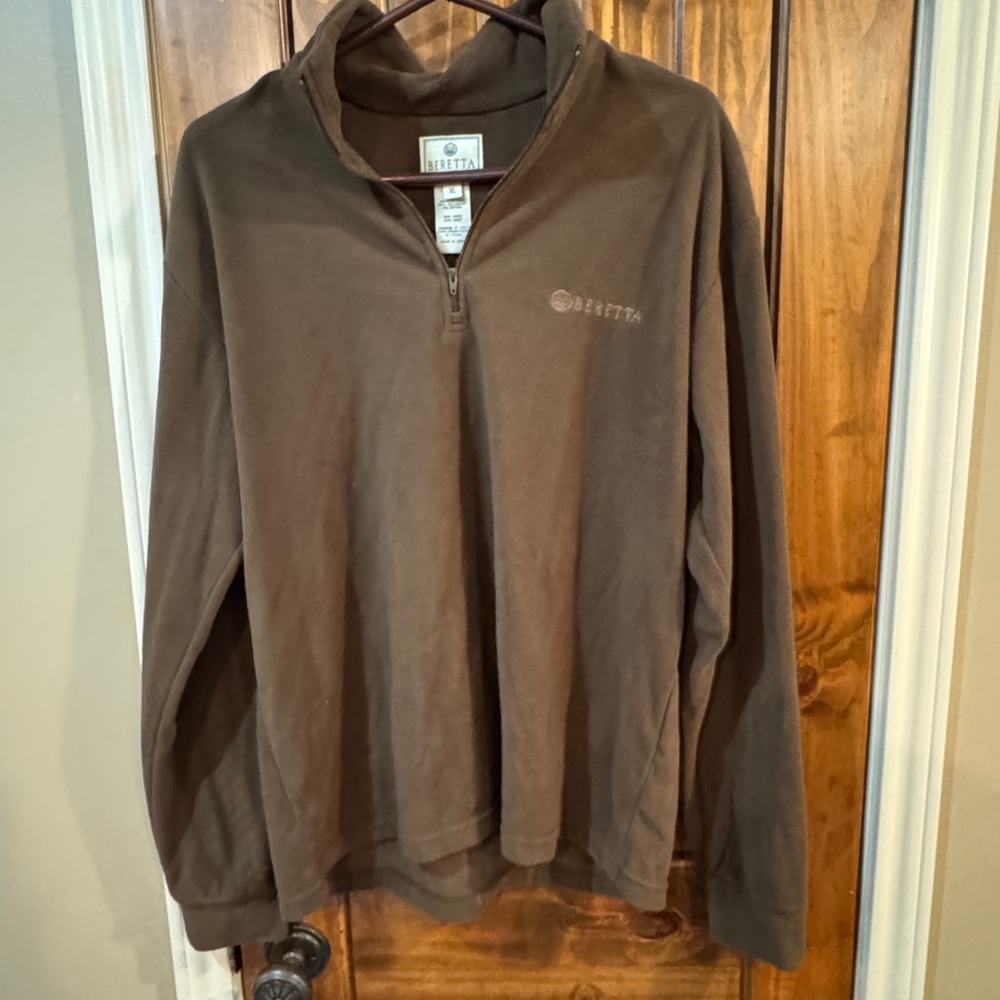 Men's Beretta Brown Pullover Half Zip Sweater